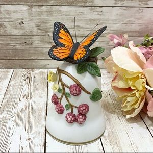 Vintage 1992 Geo Z. LEFTON Butterfly Porcelain Collectible Bell